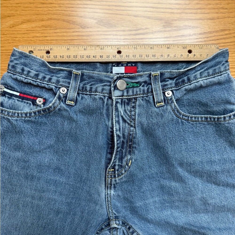 Vintage Tommy Hilfiger Blue Jean Shorts with Frayed Hem - Picture 5 of 8